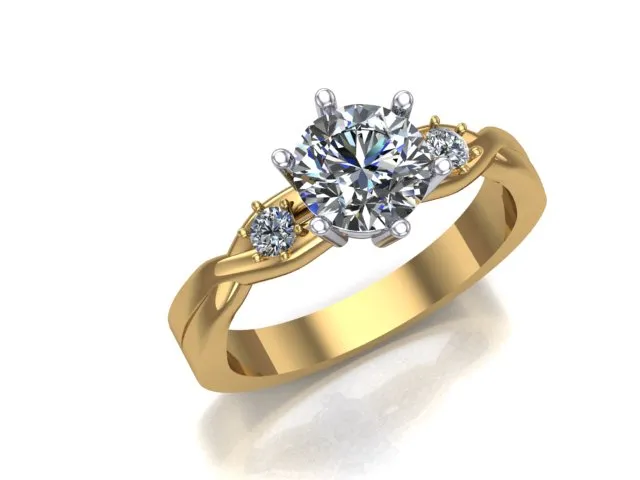 Engagement Ring 1 ct Twisted